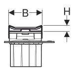 Canal de ducha Geberit CleanLine20: L=30–90cm, Bastidor: acero inoxidable electropulido, Superficie: acero inoxidable cepillado